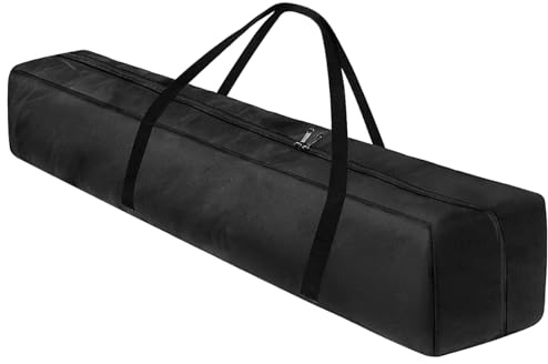 Suevut Ljusstativ, bärväska, 130 x 20 cm, handväska, stativ väska med dragsko, bärbar tältstång, bärväska, stativväska, tältstänger, väska för camping och fototillbehör, svart, Enkelhet