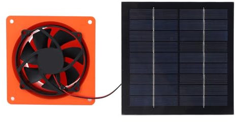 Solar Exhaust Fan, Solar Powered Fan 20w 5V Panel Vent Kit Monocrystalline Silicon Panel Powered with Round Baffle Exhaust for Greenhouse RV Boat