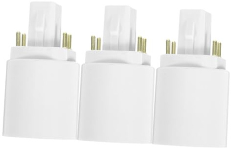 Mikinona Convertitore di Presa di Luce G24q a E27, Attacco E27 Presa, Plastico Bianco, 3 Pezzi, per Uffici e Spazi Commerciali