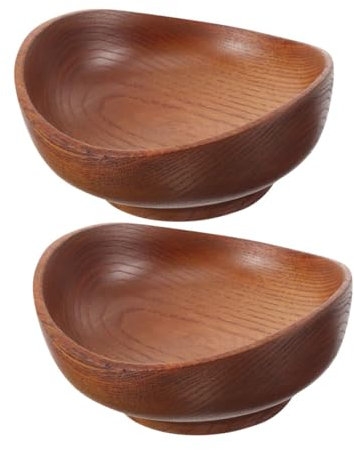 TOPPERFUN 2pièces Saladier Bois pour Table Cuisine Service Collations Salades Fruits Secs Rangement Plateau Vaisselle