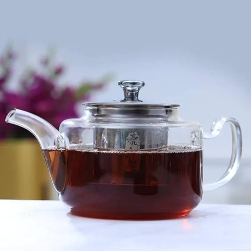 Topson Borosilicate Glass Teapot with Stainless Steel Infuser, 300ml & 700ml – Loose Leaf & Blooming Tea Maker (300 ml)