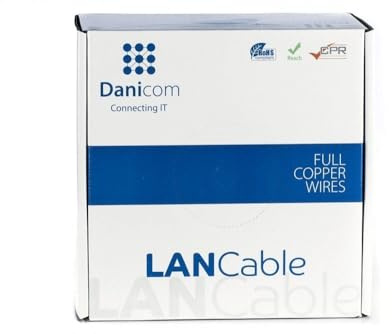 Danicom CAT7 S/FTP 100m kabel op rol stug - LSZH (Dca), POE, Ethernet, LAN, câble de raccordement, câble de données, RJ45 - pour armoire de serveur, commutateurs, routeurs, modems !