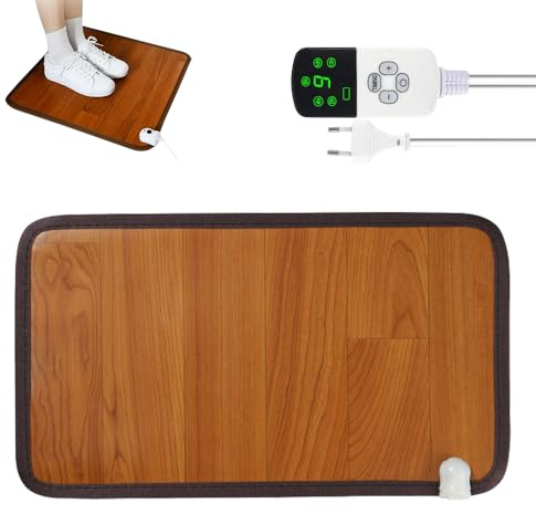 Hojalis Alfombra Calefactada para Los Pies, 50x30cm Esterilla De Suelo Calentada Para Pies, 220V Calentador De Pies Electrico, Temperatura Ajustable, Calentador Pies Electrico, para Oficina en Hogar
