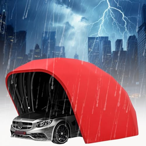 Carport Tente pare-soleil imperméable – Garage rétractable entièrement fermé pour voitures, motos, vélos