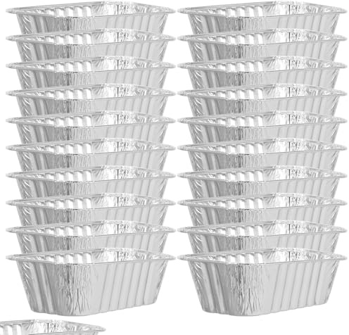 TOYANDONA 50 pezzi Teglie Alluminio Rettangolari per Pane e Dolci Resistenti Alte Temperature Usa e Getta per Forno e Catering Vaschette Leggere per Cupcake e Snack