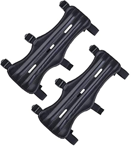 Grtheenumb bågskytte armskydd |Bågskytte armskydd läder underarmsskydd båge tillbehör med justerbara remmar 2 st