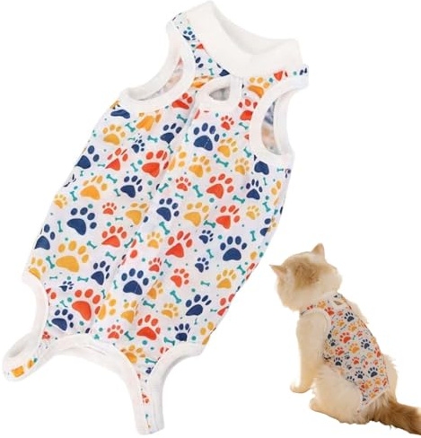 MIRKUZI Body post-operatori per gatti Una tutina post-operatoria per gatti di peso compreso tra 5 e 7 kg, adatta per la convalescenza dopo ferite addominali o trattamenti cutanei.