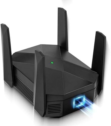 MEETOWN WiFi 6 Répéteur WiFi Puissant, Repeteur WiFi 3000Mbps, Amplificateur Wi-FI 5GHz de 2400M, 2.4GHz de 600M, Compatible avec Toutes Les Box, Couverture jusqu'à 750m² et 99 appareils
