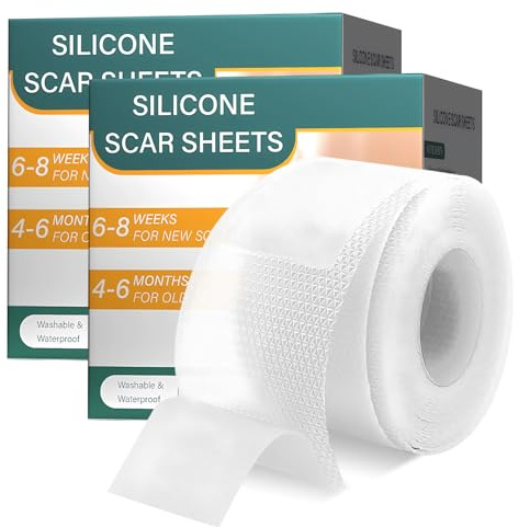 2 Rotoli-Cerotti Silicone Cicatrici-Trasparente-4 cm di larghezza x 3 m di lunghezza Cerotto Silicone Per Cicatrici