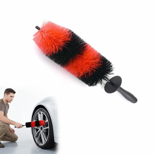 FUSHENGCHUANG Kit Cepillos Limpieza Coche 2 Piezas, Cepillo Llantas y Neumáticos Mango Largo 45cm Microfibra Suave Antirayas, Cepillo Detailing Interior Exterior Auto Moto