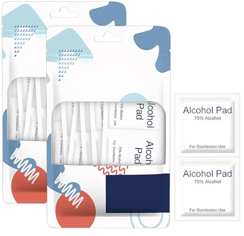 200 Pcs 75% Alcohol Wipes, 3 * 6cm Individually Wrapped Alcohol Pads Swabs, Easy-Tear Design, Suitable for Skin & Surface Cleaning