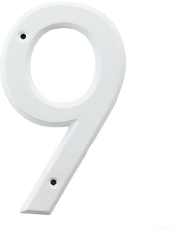 Set di targhe per numero civico da 0 a 9, in plastica, con base in lega di zinco, per porte e cassette postali di hotel o di casa, resistenti alle intemperie, facili da installare (9)