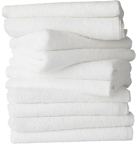Pannolini piatti in spugna per bambini, pannolini piatti, lavabili | Panni per le mani del viso del bambino, in flanella da bagno, asciugamano da bagno, morbido 100% cotone, 60 x 60 cm (confezione da 6, bianco)