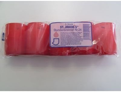 150 St, 24 Stunden Brenner - St, Jakobs Öl-Lichter, Grabkerzen Grablicht, Farbe: rot und weiß (rot)