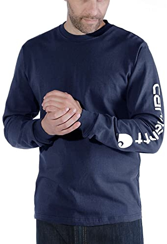 Carhartt herr signatur logo långärmad t-shirt