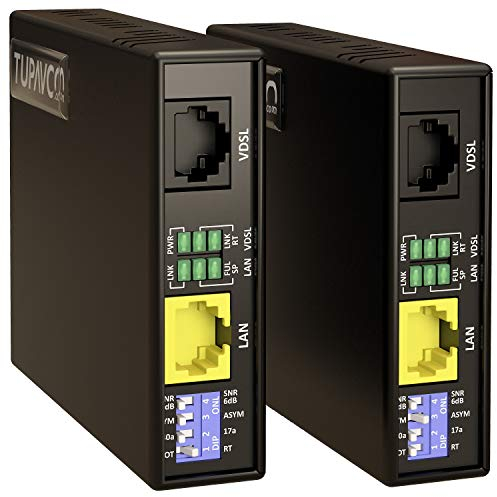 Tupavco Ethernet-Extender-Kit über Telefonleitung oder RJ45-Kabel, Reichweite bis zu 2,133 m, 2 Paar TEX-100, LAN-Netzwerk-Verlängerung über verdrillten Kupferdraht oder CAT5/CAT6-VDSL