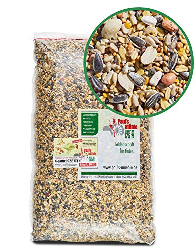 Paul´s Mühle Wildvogelfutter, Ganzjahresfutter für Wildvögel, 4-Jahreszeiten, 10 kg