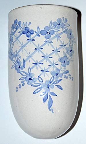 Umidificatore per Termosifoni + Gancio ad S Ceramica Handmade Le Ceramiche del Castello Made in Italy (Cuore blu)