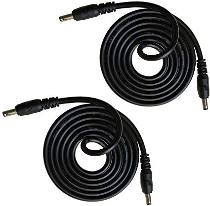 DZYDZR 2 Stücke Stecker auf Stecker 1,35mm x 3,5mm DC Verlängerungskabel Schwarz 22 AWG Kupferdraht (1m/3,3ft)