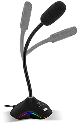 Spirit Of Gamer – EKO 300 – Microphone Gaming - USB - Twitch, Youtube, Discord - Live Streaming – LED RGB 15 Modes + Flexible + Son HD - Réduction de Bruit + Base Antidérapante