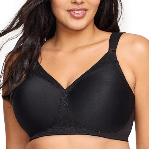 Glamorise Dam Full Figur MagicLift, icke-vadderad bygelfri T-shirt-BH #1080, Svart, 100H