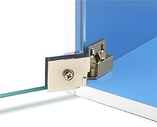 1 paire/charnière de porte en verre sans cadre armoire à vin vitrine charnière de porte en verre montée latérale intégrée (Nickel brossé)