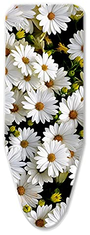 KLKKL Ironing Board Cover Size C (125 x 45cm), Universal Replacement Ironing Board Cover with Thick 4mm Padding - with 4 Clips