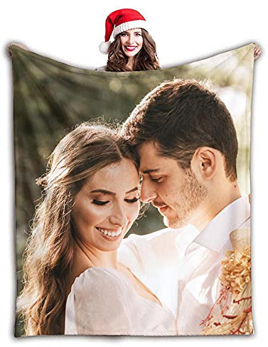 Gudina personalisierte Decke Fotodecke mit Eigenem Foto Name/extra weiche und gemütliche Sofadecke/personalisiertes Fotogeschenk/Decke mit Collage/Multiple Colors to Choose from-180cmX200cm