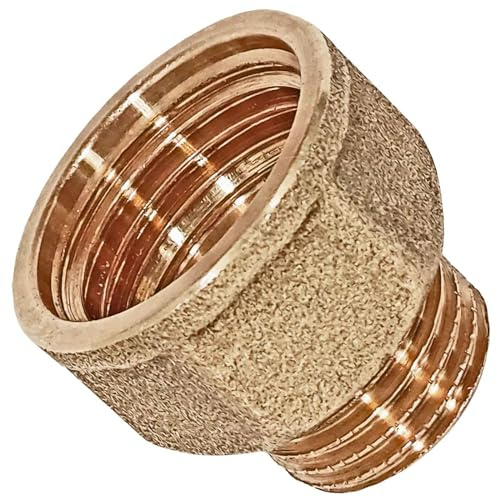 MegaHaustechnik Muffennippel, 1 1/2 IG x 1 1/4“ AG, Gewindefitting Messing | Trinkwasser geeignet, Innengewinde x Außengewinde reduziert, Rohr Reduzierung Reduktion Übergang Adapter