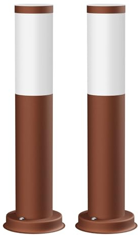 ledscom.de 2 lampade da vialetto/lampioni da marciapiede PORU per esterni, IP44, 39 cm, marroni, 1x E27 max. 40 W