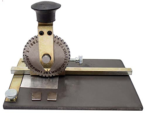 LeTkingok Manuelle Metallpräge-markiermaschine Deboss-prägemaschine Erkennungsmarke Metallplatten-stanzpräge-buchstabendruck (4MM)