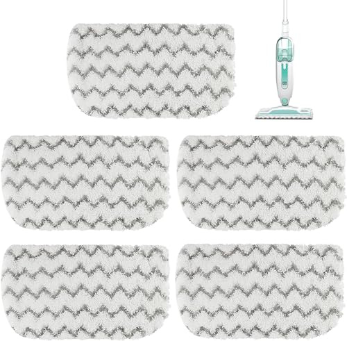 Sgizoku 5 Packs S1000UK Mop Pads For Shark S1000UK S1000A S1000 S1000C S1000WM S1001C Steamer,Dirt Grip Absorbing Refill Compatible with Beldray BEL01097 Steam Cleaner Pad