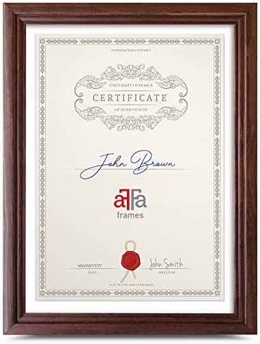 aFFa frames Bilderrahmen 30x40 cm - Holz Fotorahmen Retro mit Acrylglas und HDF Rückwand - Posterrahmen für Fotos Urkunden Kunst Bilder Braun