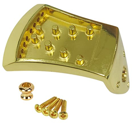 FarBoat Triangle Mandolin Tailpiece 8-String Arc Top Plucking Instrument Tailpiece Parts (2.75inx1.73in Gold)
