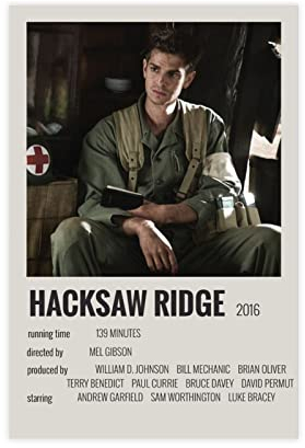 HDTS Movie Hacksaw Ridge Vintage Canvas Poster Wall Art Decor Print Picture Paintings for Living Room Bedroom Decoration Unframe: 12x18inch(30x45cm)