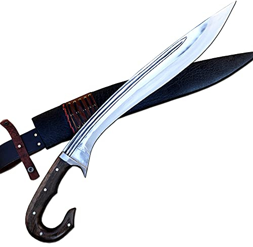 THE NEPAL Griechisches Kopis-Schwert - 21 Zoll Klinge aus Kohlenstoffstahl - Handgeschmiedet in Nepal - Silber