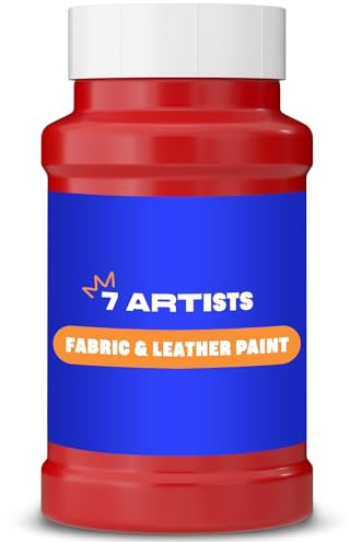 7 Artists Pittura per Tessuti Rossa 500 ml | Colori Permanenti | Vernice per Tessuti | Tintura per Scarpe | Colori per Scarpe | Tempera