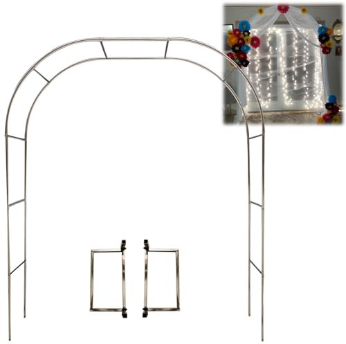 CMJYMX Arche De Jardin en Acier Inoxydable pour Plantes Grimpantes Large Arche De Mariage Arceau À Rosiers Exterieur Arche À Rosiers(Color:19mm+Base,Size:3.5 * 2.4m(11 * 7.9ft))