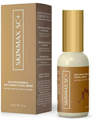 SKINMAX SC+ | Photo-Age Gesichtsserum | Regenerierend und Lichtschutz mit Argan-Stammzellen, arabischer Baumwolle | asiatische Centella, Hyaluronsäure | Antioxidans, beruhigend | Tag Nacht | 30 ml