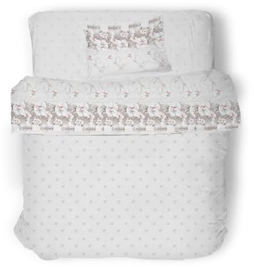 GEMITEX Completo Letto Cotone In, 100% COTONE, Traspirante, Privo di Sostanze Nocive, Qualità Certificata STANDARD 100 by OEKO-TEX Fiducia nel Tessile, 1 PIAZZA E MEZZA, G12/GRIGIO, Designed in Italy