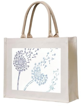 YWSOTRE Löwenzahn, Tragetasche Canvas-Tasche Einkaufshandtasche Einkaufstüten, Mehrzweck-Schultertaschen