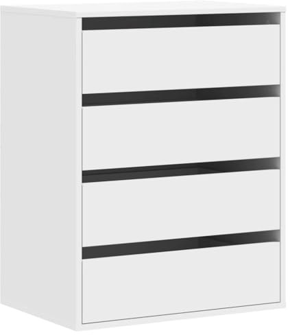vidaXL Cajonera de Esquina Madera de ingeniería Blanca 60x41x76 cm, cajonera, Armario de almacenaje, aparador, Mueble de almacenaje, Mueble archivador