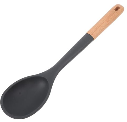 MAGICLULU Silikon-kochlöffel Mit Langem Holzgriff Antihaftbeschichtet Zum Rühren Und Servieren Hitzebeständig Für Verschiedene Küchenaufgaben Einfach Zu Reinigen