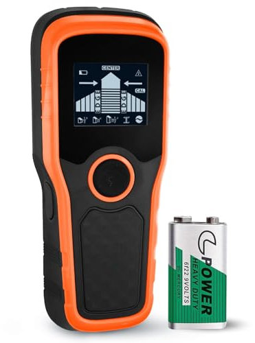 5 in 1 Stud Finder Wall Scanner, 2025 Newest Electronic Stud Detector Beam Finder with LCD Display & Audio Alarm, Wall Detector Sensor Center Finding for Wood AC Wire Metal Studs Cable Joist Detection