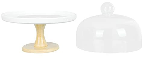 Alzata per torte in vetro con base a cupola per cupcake rotonda trasparente