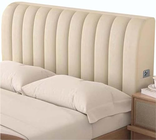 Bettkopfabdeckung Gepolsterte Bett Kopfteil Bezug Verdicken Strecken BettKopf RückenlehneBezug Waschbar Bettkopfteil Hussen All-Inclusive Kopfteilbezug Staubdicht Abdeckung(Color 1,180cm/70.8in)