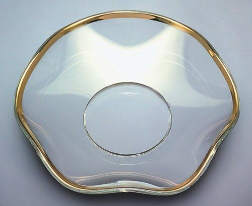 Wiedemann Manchon de bougie en verre (attrape-gouttes) - Bord ondulé doré - Pour bougies jusqu'à 25 mm de diamètre (bougies coniques, bougies de table)