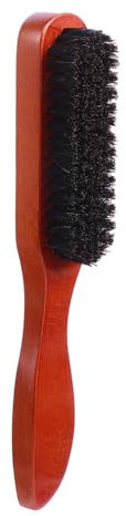 PAMINGONO Bartbürste Aus Borstenholz Für Täglich Lockiges Und Glattes Haar Bartreinigungsbürste Mit Ergonomischem Holzgriff Für Herren Und Friseursalons