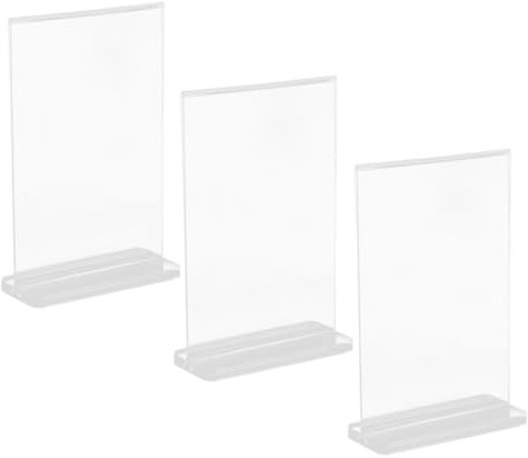 Angoily 3 Stück Display Standschild Horizontal Durchsichtig Hochzeitsschildhalter Toilettenpapierhalter Ständer Durchsichtiger Ständer Zur Anzeige Bilderständer Zur Anzeige