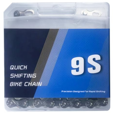 Silver Bike Chain 9 Speed Bike Chain,1/2 x 11/128 Inch,116 Links | Alloy Steel,Triple Strand,Suitable for Mountain Bike Road Bike